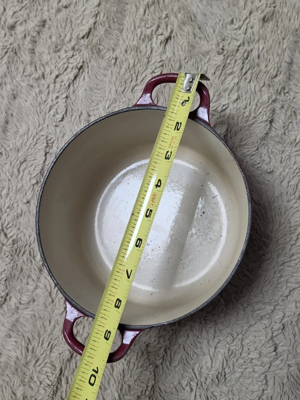 Le Creuset Red Enamel Cast Iron Dutch Oven Dish Pot, Made In France, Vintage 18